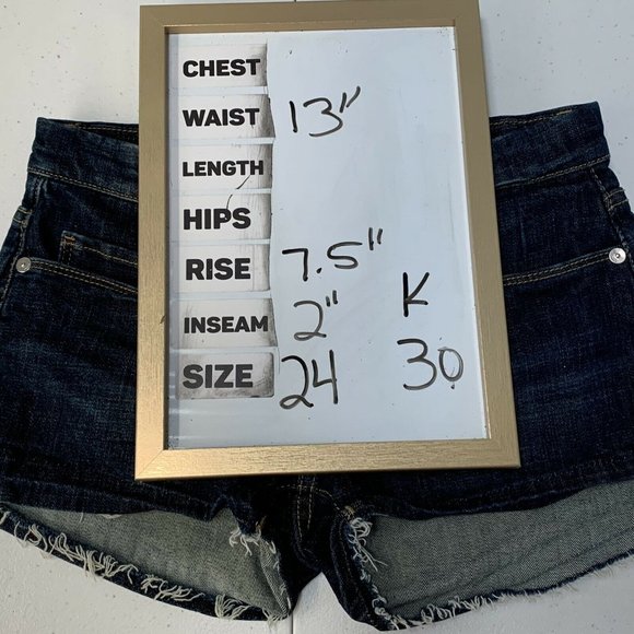 Blank NYC Little Queenie Denim Blue Raw Cutoff Hem Stretch Women Size 24 Pockets - Picture 9 of 9